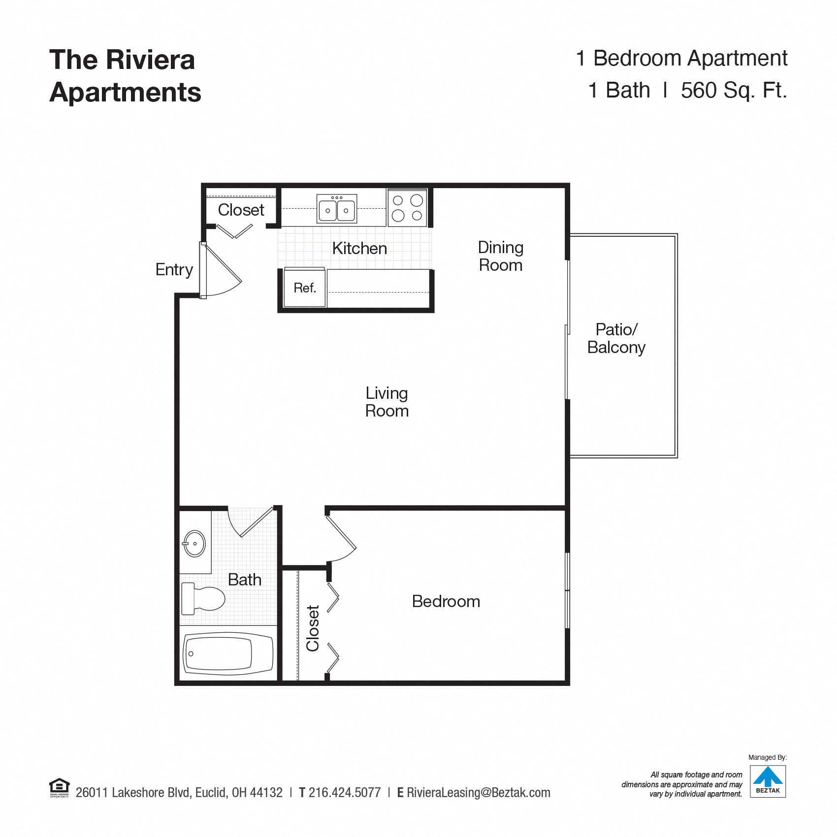 Floor Plans of The Riviera in Euclid, OH